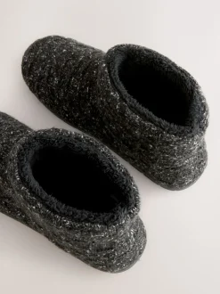 Grey Knitted Boot Slippers
