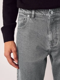 Grey Light Slim Fit Vintage Wash Denim Jeans