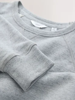 Grey Marl Crew Sweatshirt Heavyweight Garment Washed