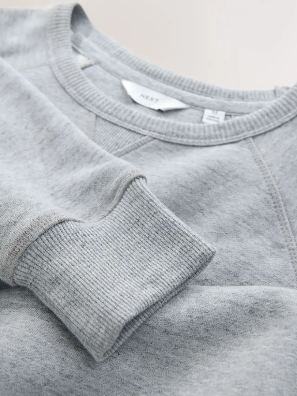 Grey Marl Crew Sweatshirt Heavyweight Garment Washed