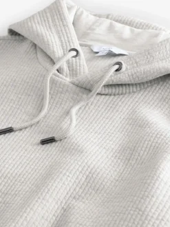 Grey Marl Linear Texture Hoodie