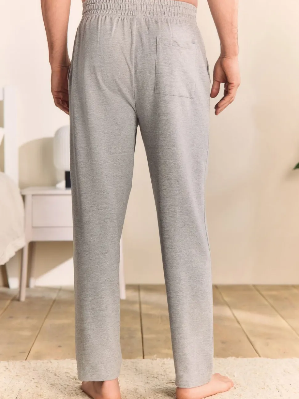 Grey Marl Open Loopback Soft Touch Cuffed Joggers