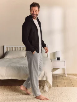Grey Marl Open Loopback Soft Touch Cuffed Joggers