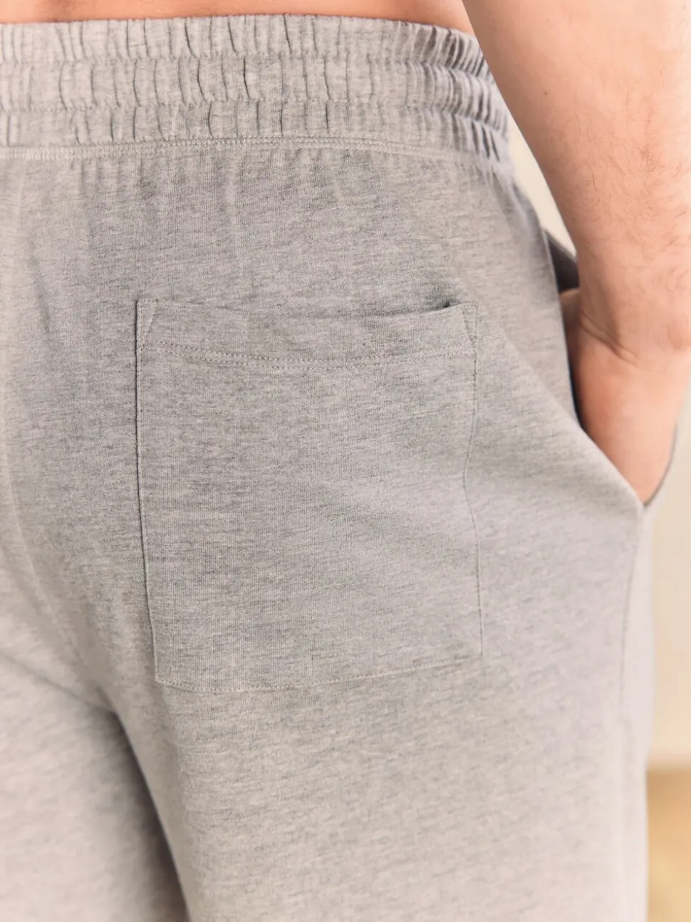 Grey Marl Open Loopback Soft Touch Cuffed Joggers
