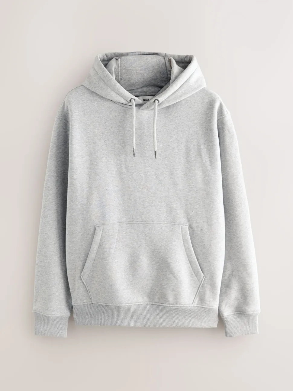Grey Marl Regular Fit Heavyweight Cotton Rich Jersey Hoodie