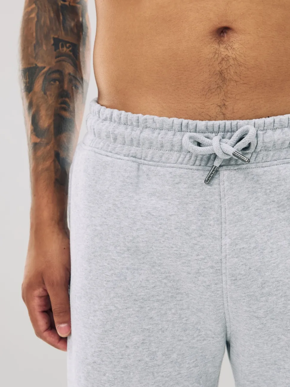 Grey Marl Slim Fit Slim Fit Brushback Heavyweight Joggers