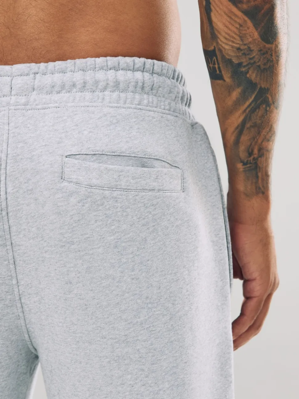 Grey Marl Slim Fit Slim Fit Brushback Heavyweight Joggers
