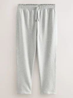 Grey Marl Straight Fit Brushback Heavyweight Joggers