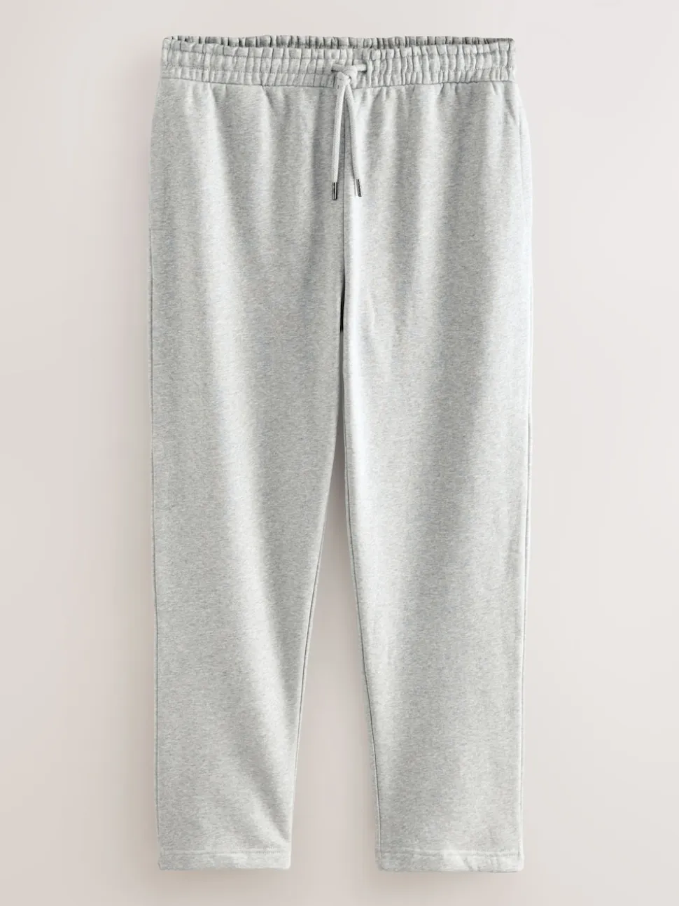Grey Marl Straight Fit Brushback Heavyweight Joggers