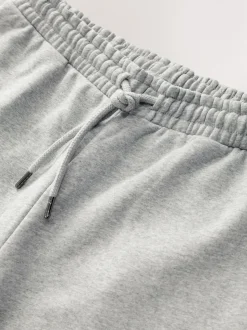 Grey Marl Straight Fit Brushback Heavyweight Joggers
