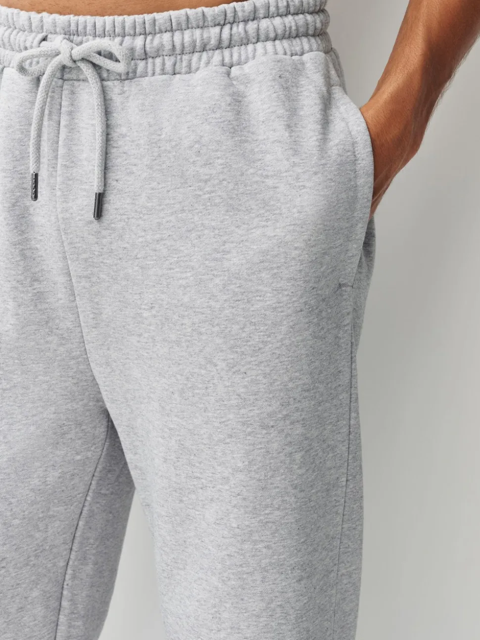 Grey Marl/Navy Blue Straight Fit Brushback Heavyweight 2 Pack Joggers