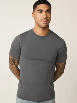 Grey Muscle Fit Essential Crew Neck T-Shirt