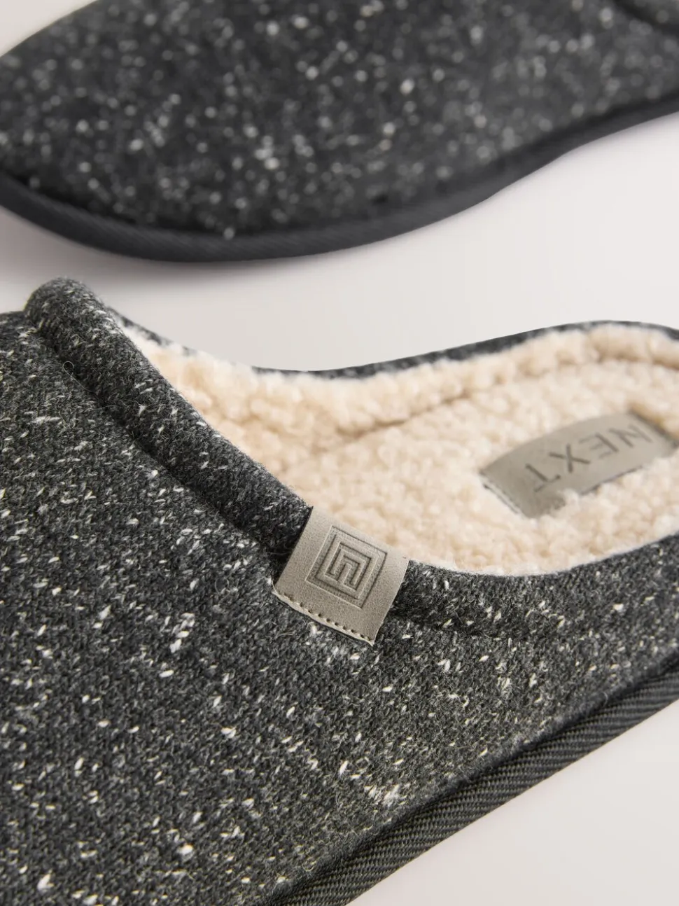 Grey Neppy Mule Slippers