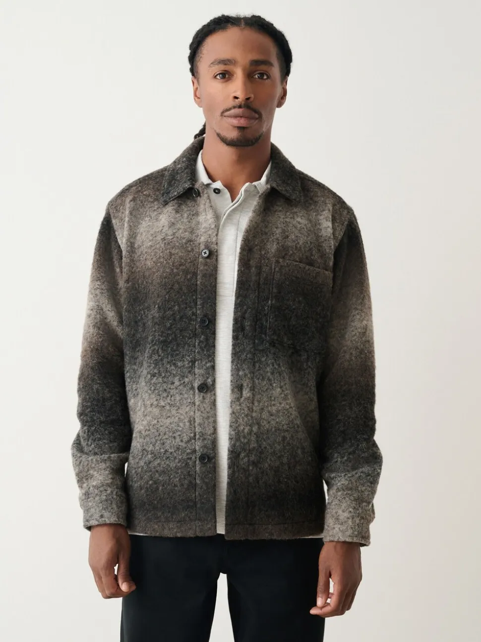 Grey Ombre Check Shacket