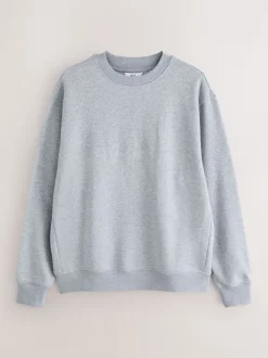 Grey Regular Fit Heavyweight Cotton Rich Crew Neck Sweatshirt