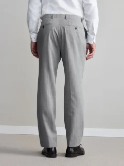 Grey Regular Fit Signature Nova Fides 100% Italian Wool Suit Trousers