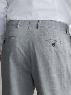 Grey Regular Fit Signature Nova Fides 100% Italian Wool Suit Trousers