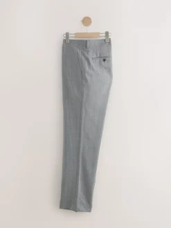 Grey Regular Fit Signature Nova Fides 100% Italian Wool Suit Trousers