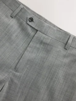 Grey Regular Fit Signature Nova Fides 100% Italian Wool Suit Trousers