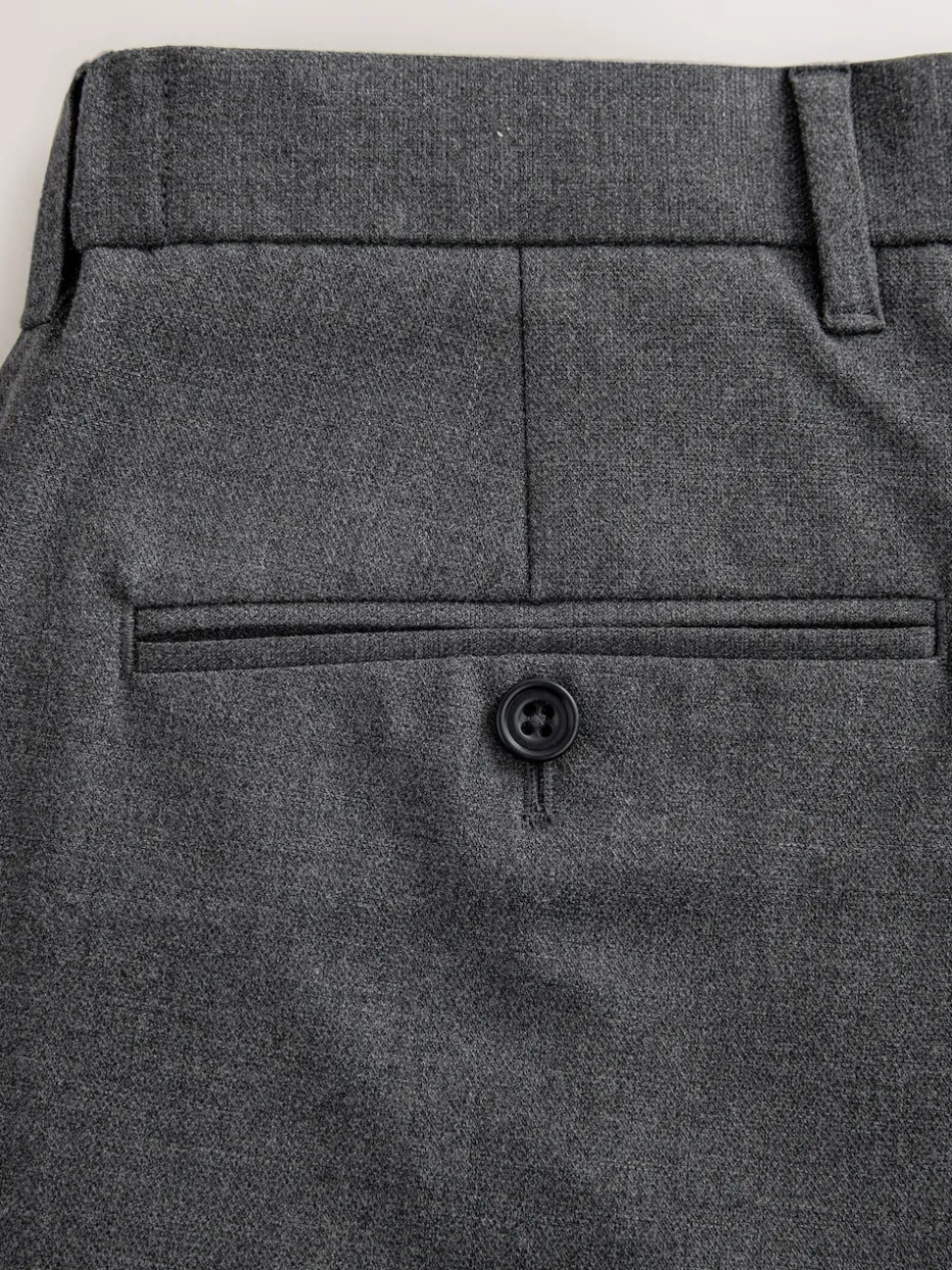 Grey Regular Fit Signature 100% Wool Trousers With Motion Flex Waistband