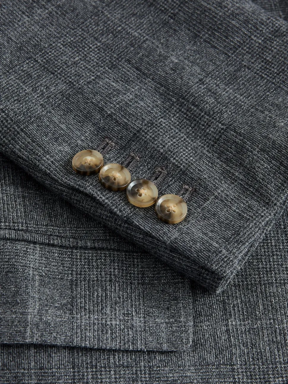 Grey Regular Fit Signature Reda Italian Wool Fabric Check Suit Jacket