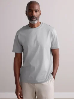Grey Regular Fit Signature SUPIMA® Cotton Crew Neck T-Shirt