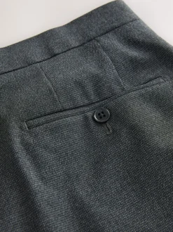 Grey Regular Fit Texture Motionflex Stretch Suit Trousers