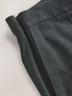 Grey Regular Fit Texture Motionflex Stretch Suit Trousers