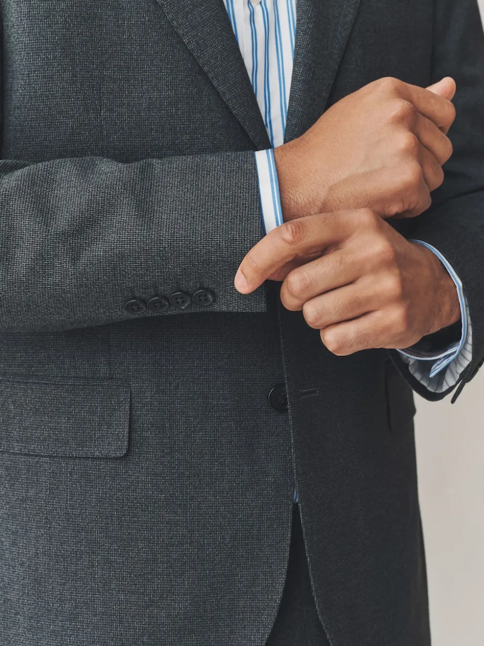 Grey Regular Fit Texture Motionflex Stretch Suit Jacket
