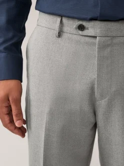 Grey Regular Fit Textured Suit Trousers