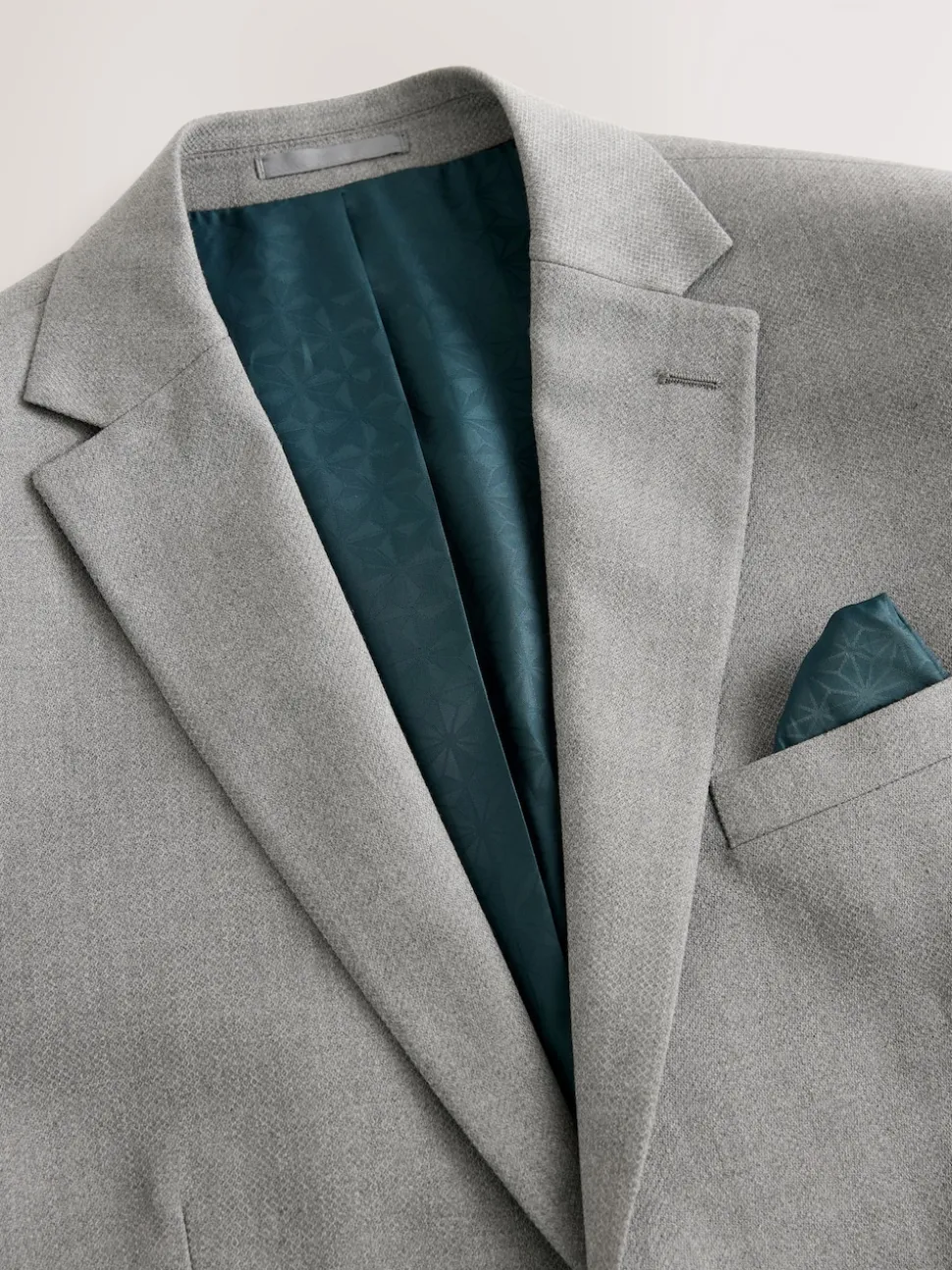 Grey Regular Fit Textured Suit Jacket