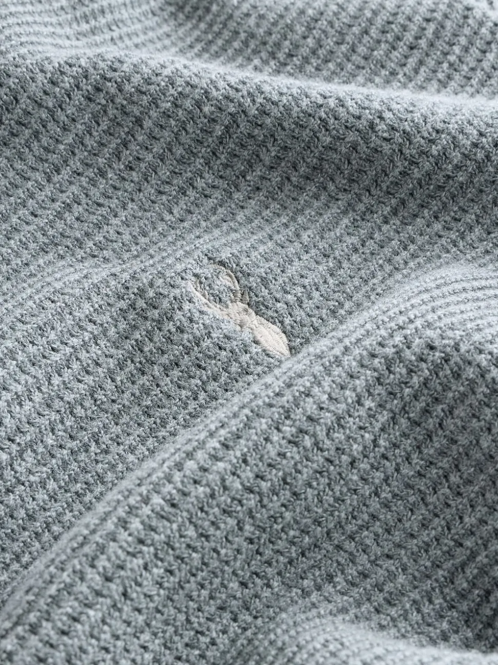 Grey Regular Fit Textured Oxford Mock Shirt Jumper