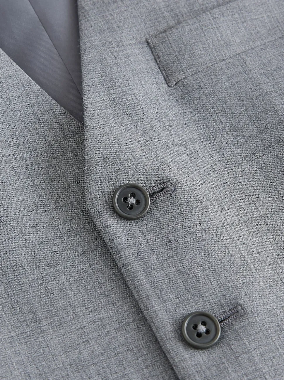 Grey Regular Fit Wool Blend Motionflex Waistcoat