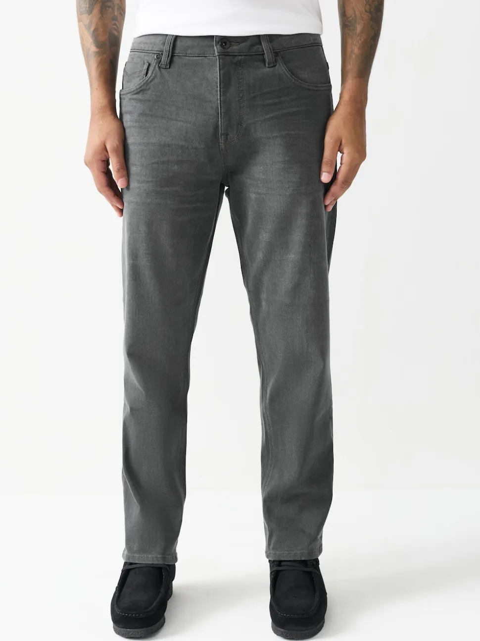 Grey Regular Tapered Fit Motionflex Jeans