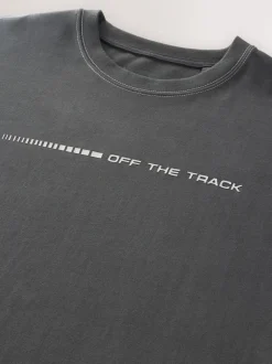 Grey Relaxed Fit Graphic Print Heavy Weight T-Shirt