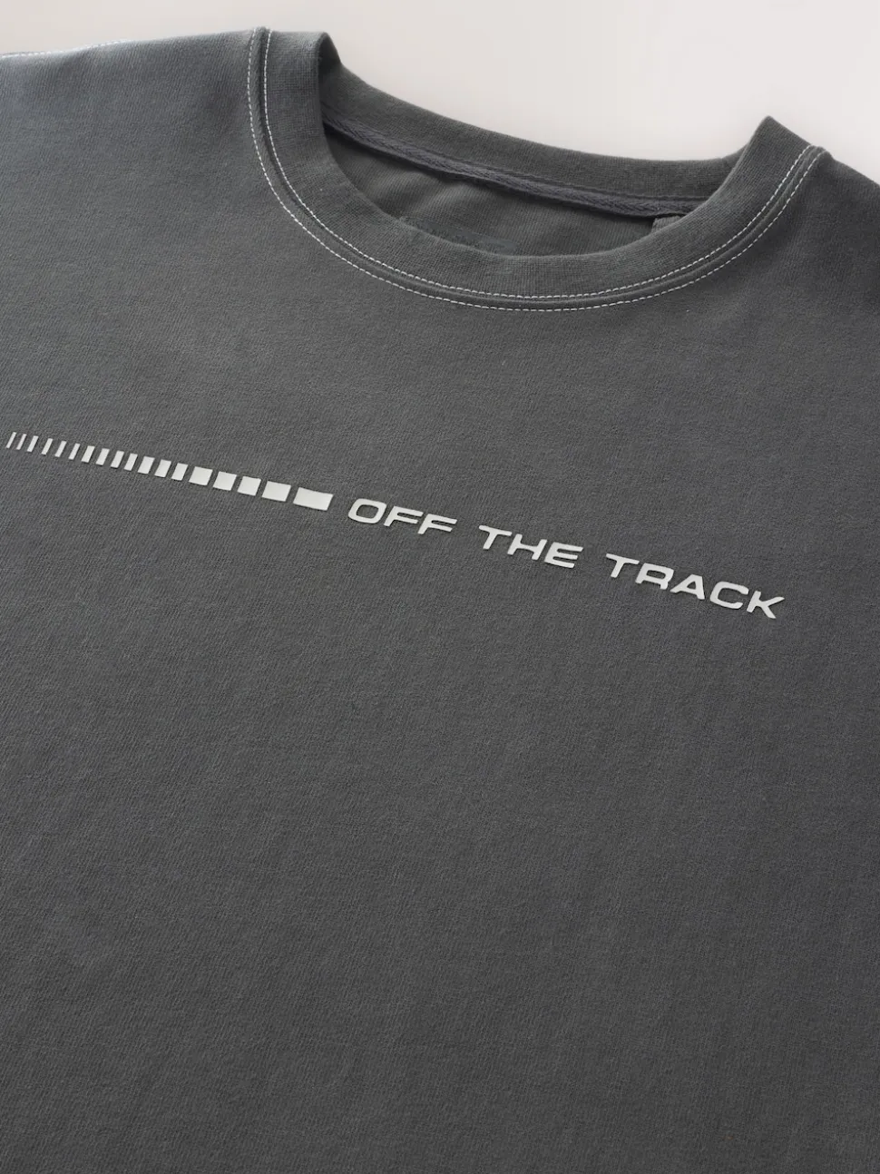Grey Relaxed Fit Graphic Print Heavy Weight T-Shirt
