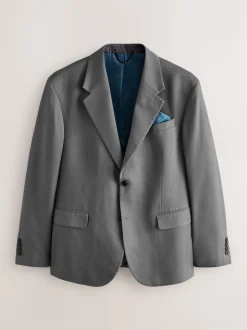 Grey Relaxed Fit Lyocell Suit Jacket