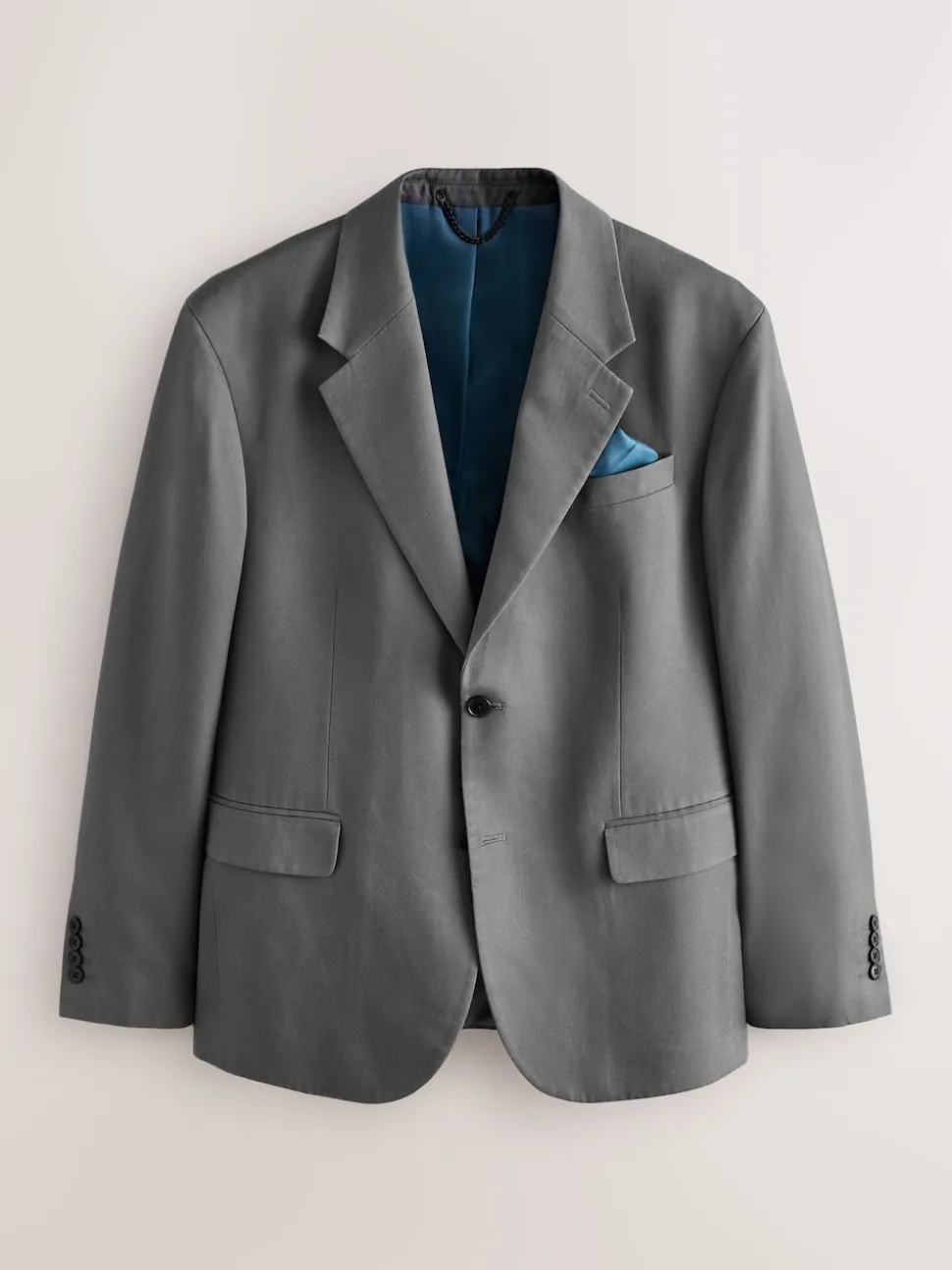 Grey Relaxed Fit Lyocell Suit Jacket