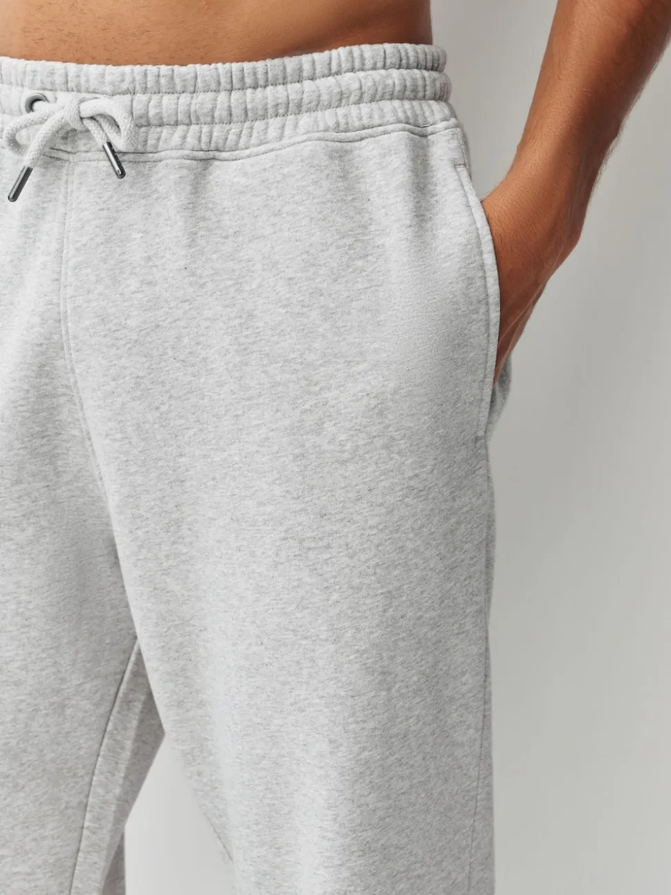 Grey Relaxed Fit Slim Fit Brushback Heavyweight Joggers