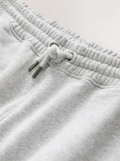 Grey Relaxed Fit Slim Fit Brushback Heavyweight Joggers