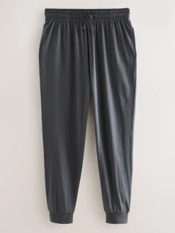 Grey Short Sleeve Cuffed Jersey Pyjamas Set