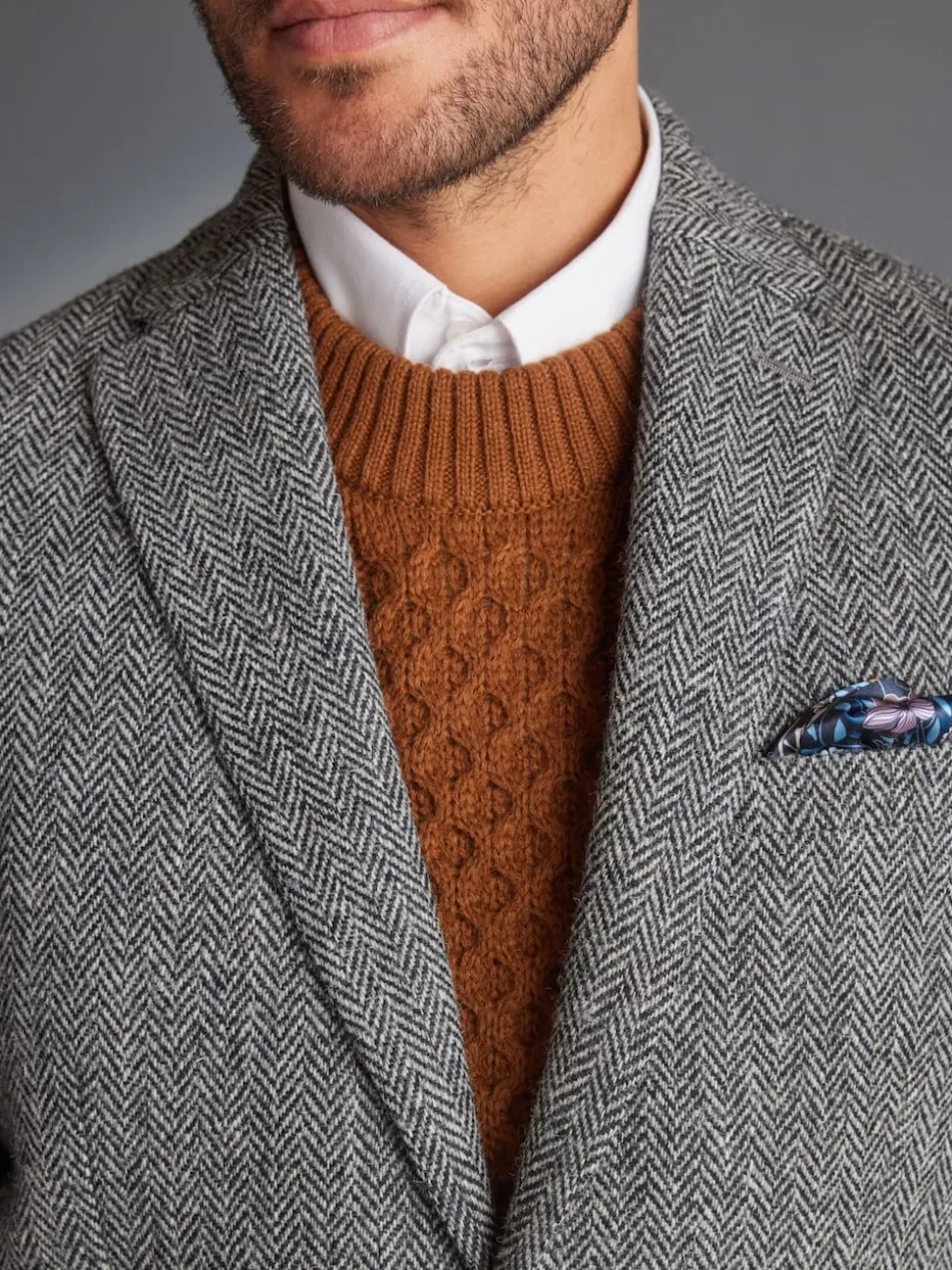 Grey Signature Harris Tweed British Wool Blazer