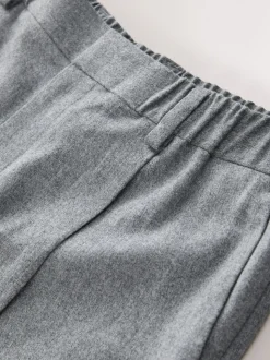 Grey Signature Regular Tapered 100% REDA Marino Wool Smart Trousers With Elasticated Back