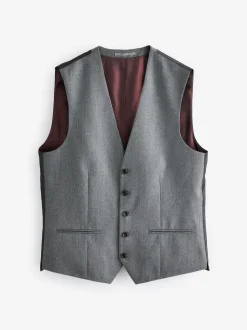 Grey Signature Zignone Italian Wool Cashmere Blend Flannel Suit Waistcoat