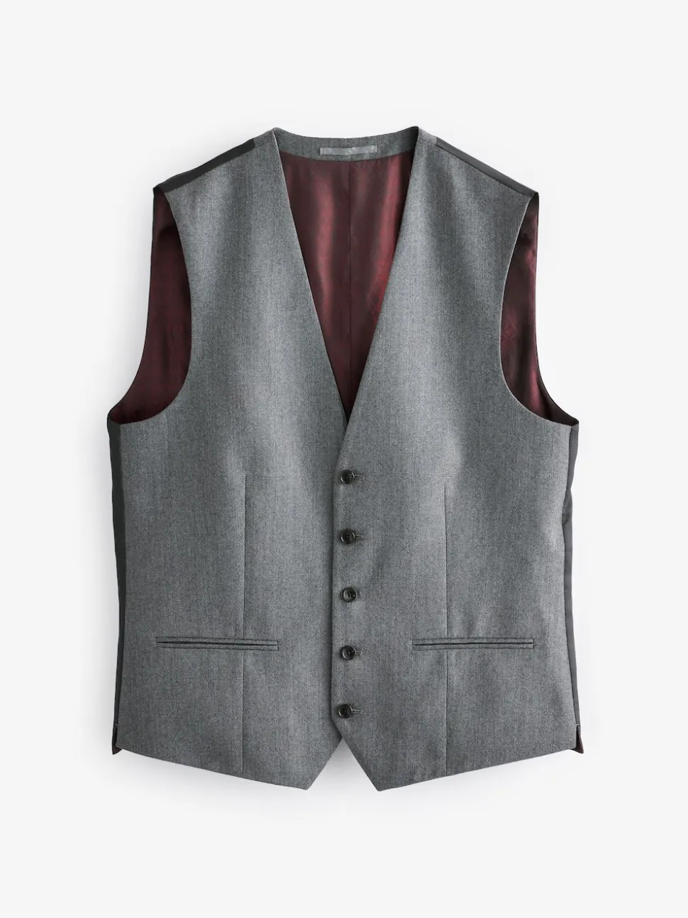 Grey Signature Zignone Italian Wool Cashmere Blend Flannel Suit Waistcoat