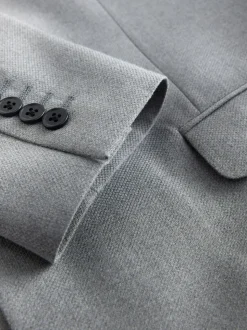 Grey Skinny Fit Textured Suit Jacket