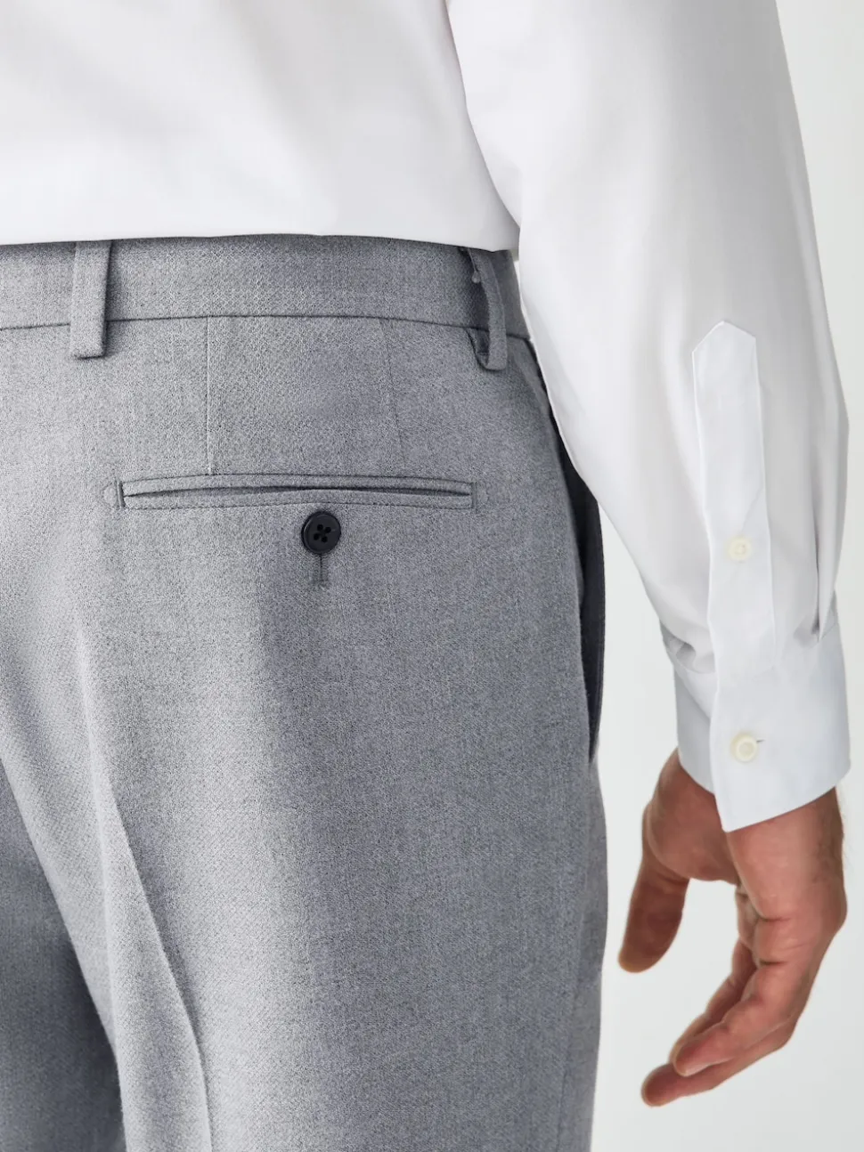 Grey Skinny Fit Textured Suit Trousers
