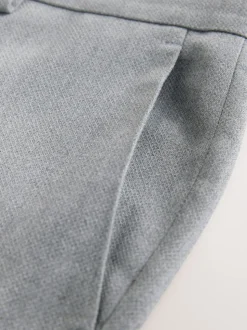 Grey Skinny Fit Textured Suit Trousers