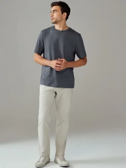 Grey Slate Regular Fit Essential Crew Neck Cotton T-Shirt