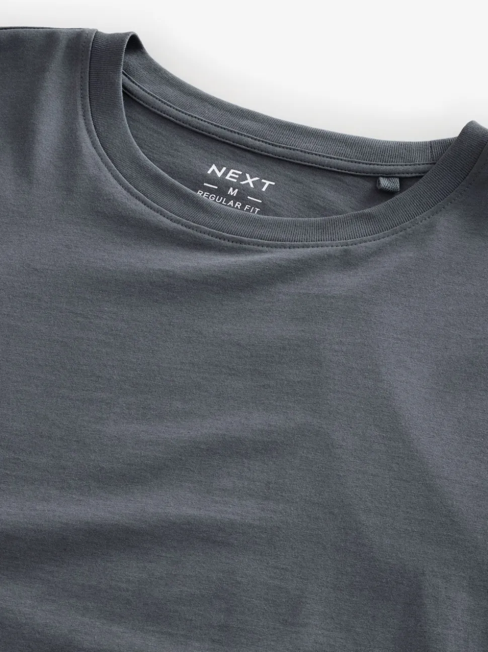 Grey Slate Regular Fit Essential Crew Neck Cotton T-Shirt